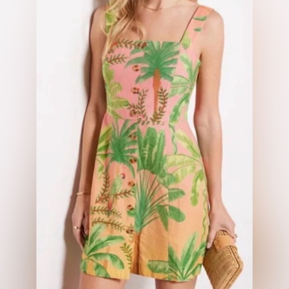 FARM Rio Ombré Sunrise Print Sleeveless Dress